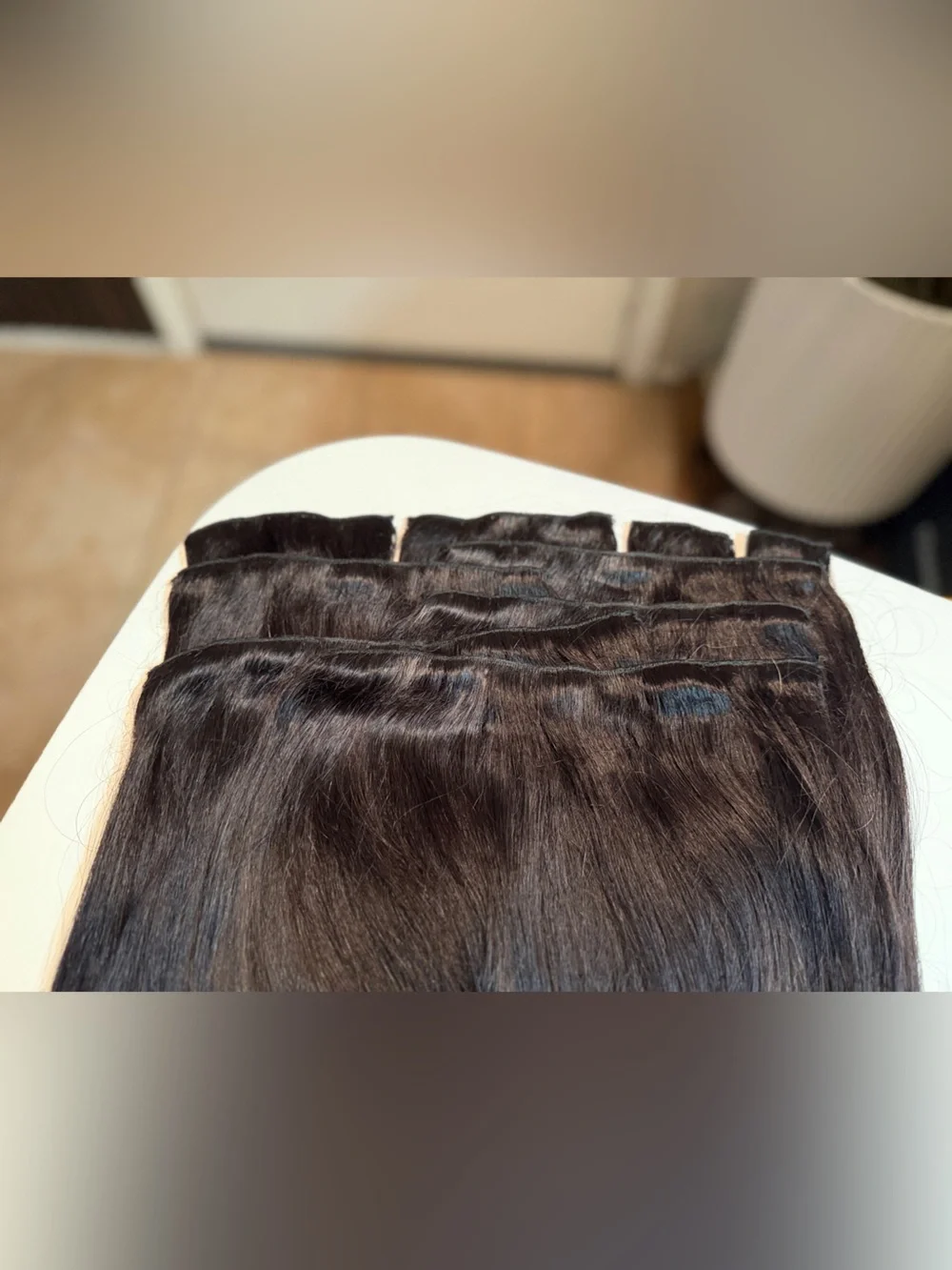 Premium Black Clip-In Human Hair Extensions - Sleek Natural Black
